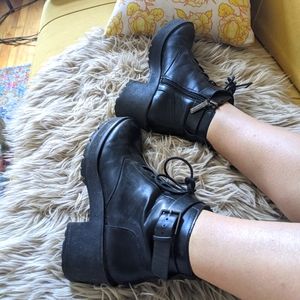 Bershka Chunky Ankle Buckle Booties